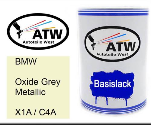 BMW, Oxide Grey Metallic, X1A / C4A: 500ml Lackdose, von ATW Autoteile West.